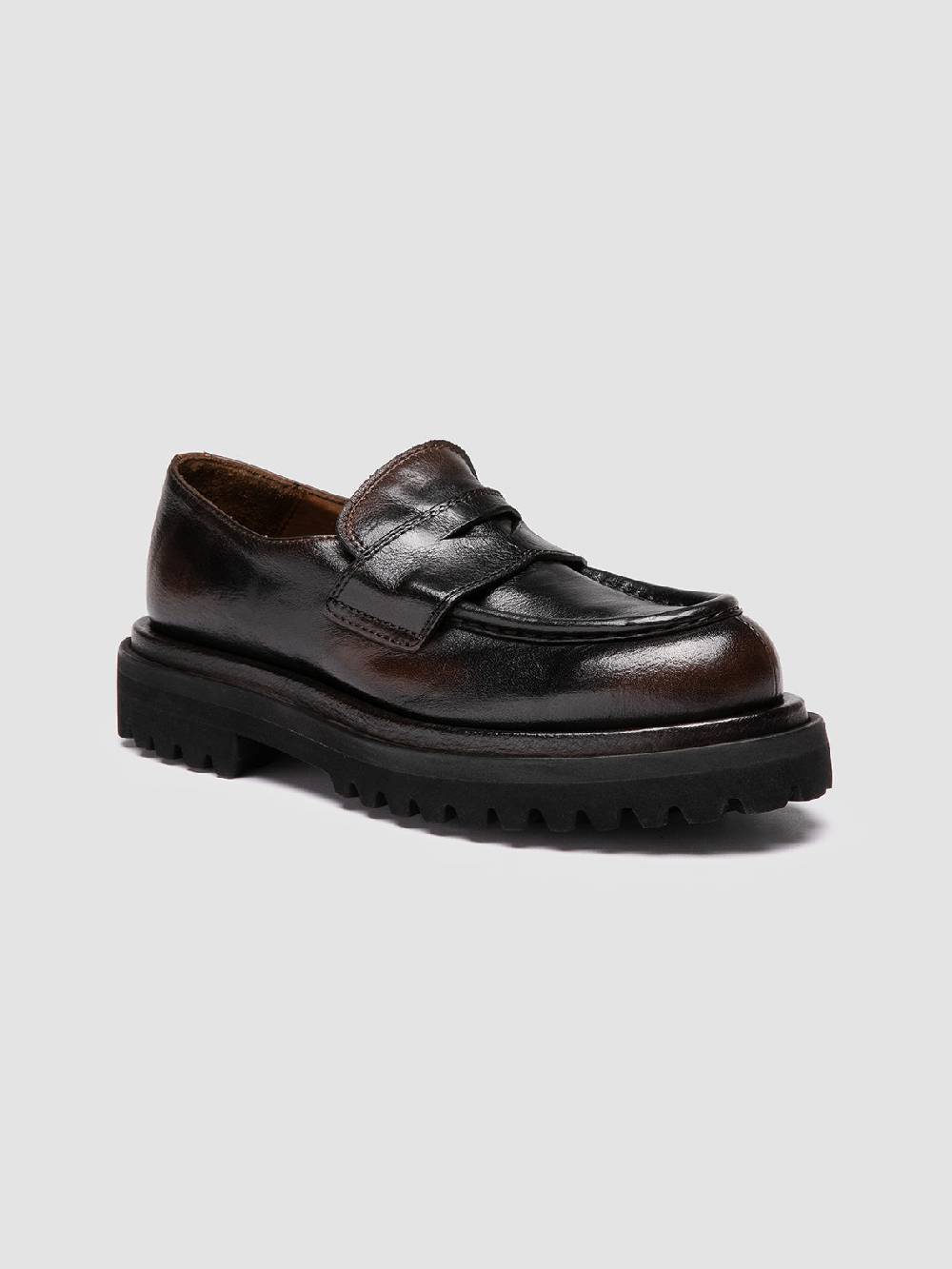 Officine Creative WISAL DD 101 Mocassini in Pelle Marrone Ultimi due giorni