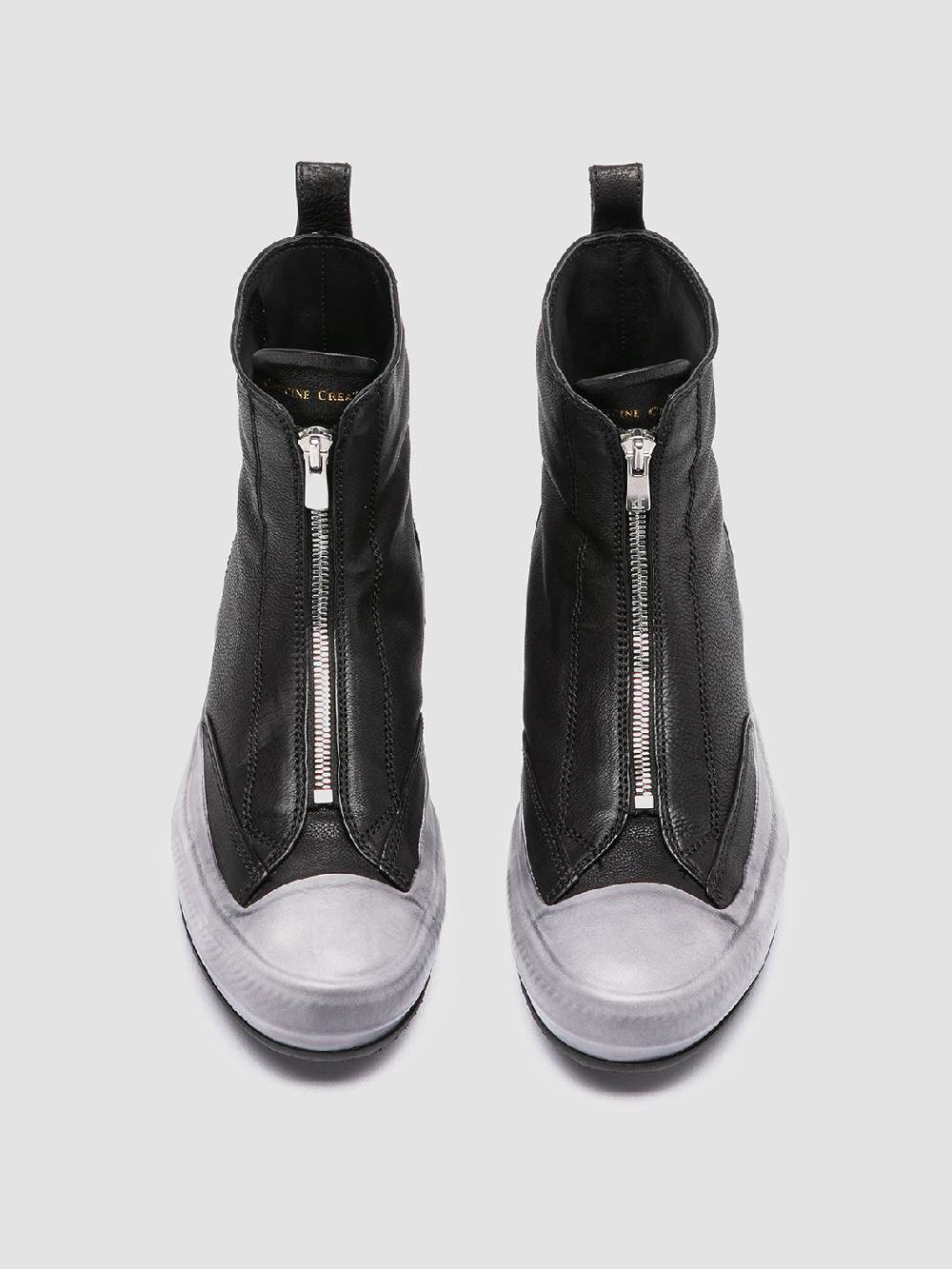 Officine Creative MES 109 Sneaker Alte in Pelle Nera Fino al 60% di sconto