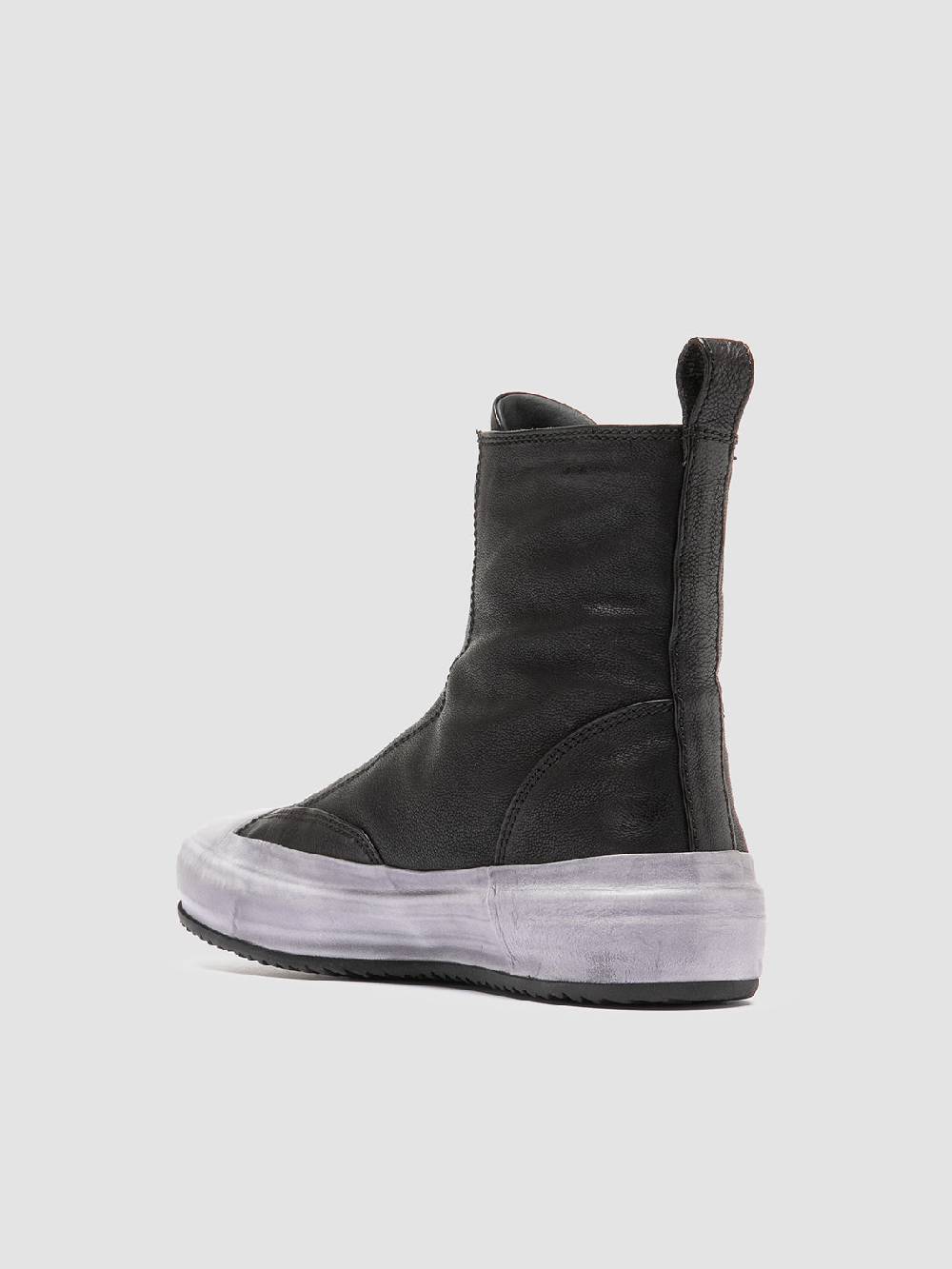 Officine Creative MES 109 Sneaker Alte in Pelle Nera Fino al 60% di sconto