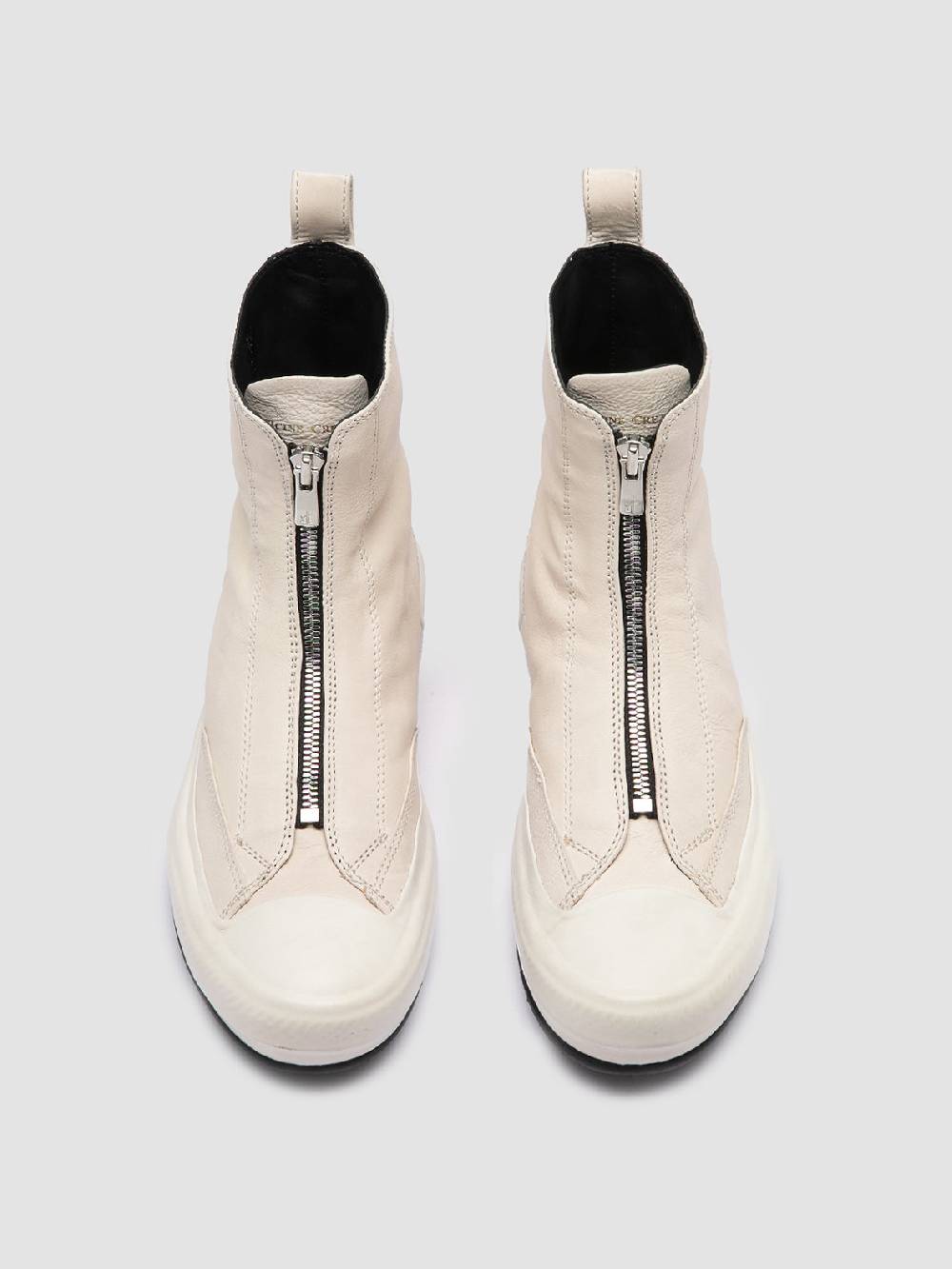Officine Creative MES 109 Sneaker Alte in Pelle Avorio Fino al 65% di sconto