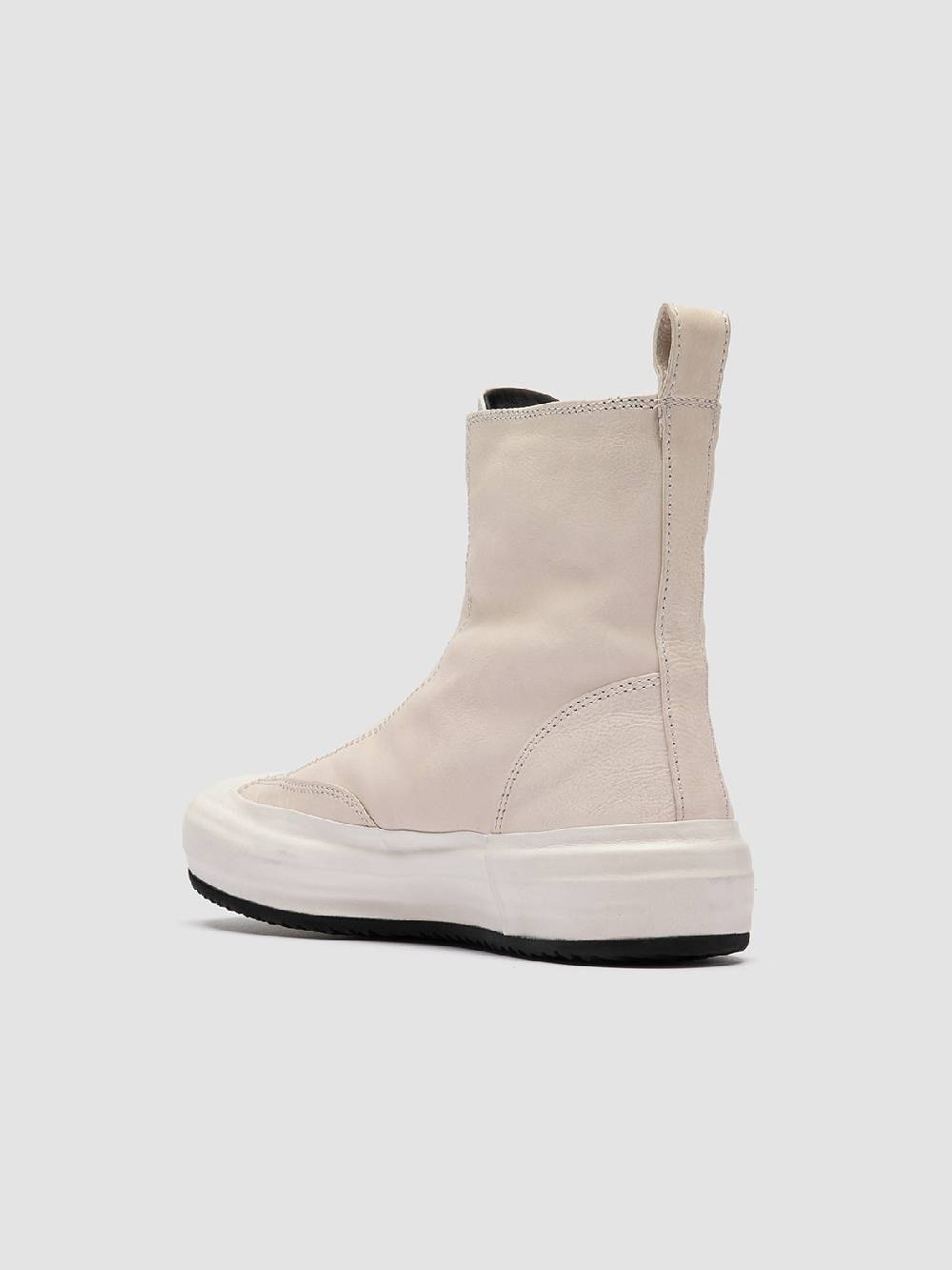 Officine Creative MES 109 Sneaker Alte in Pelle Avorio Fino al 65% di sconto