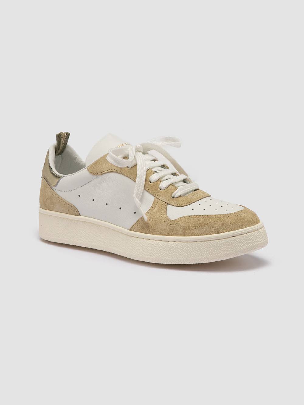 Officine Creative MOWER 110 Sneakers Basse in Pelle e Camoscio Bianca Sostegno trimestrale