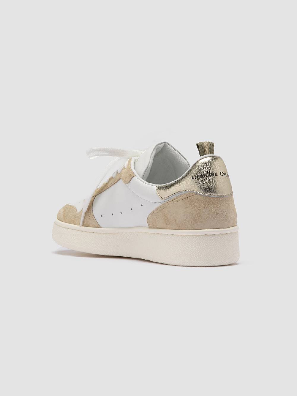 Officine Creative MOWER 110 Sneakers Basse in Pelle e Camoscio Bianca Sostegno trimestrale
