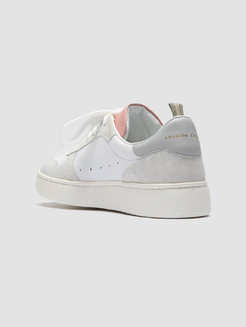 Officine Creative MOWER 110 Sneakers in Pelle Liscia e Scamosciata Bianca Fino al 55% di sconto