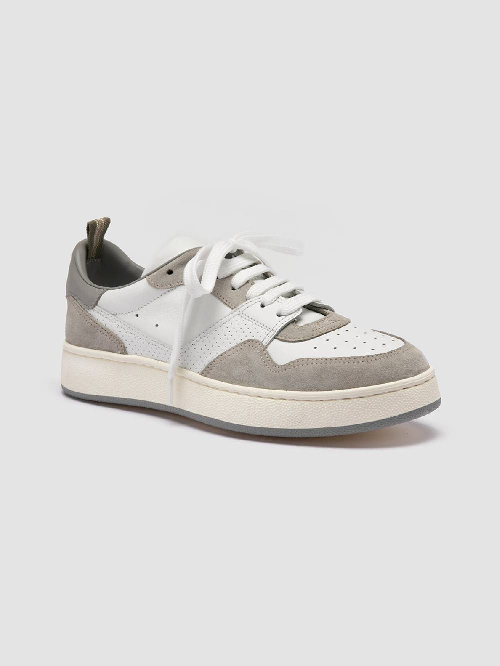 Officine Creative MOWER 120 Sneakers Basse in Pelle e Camoscio Bianca Super sconto
