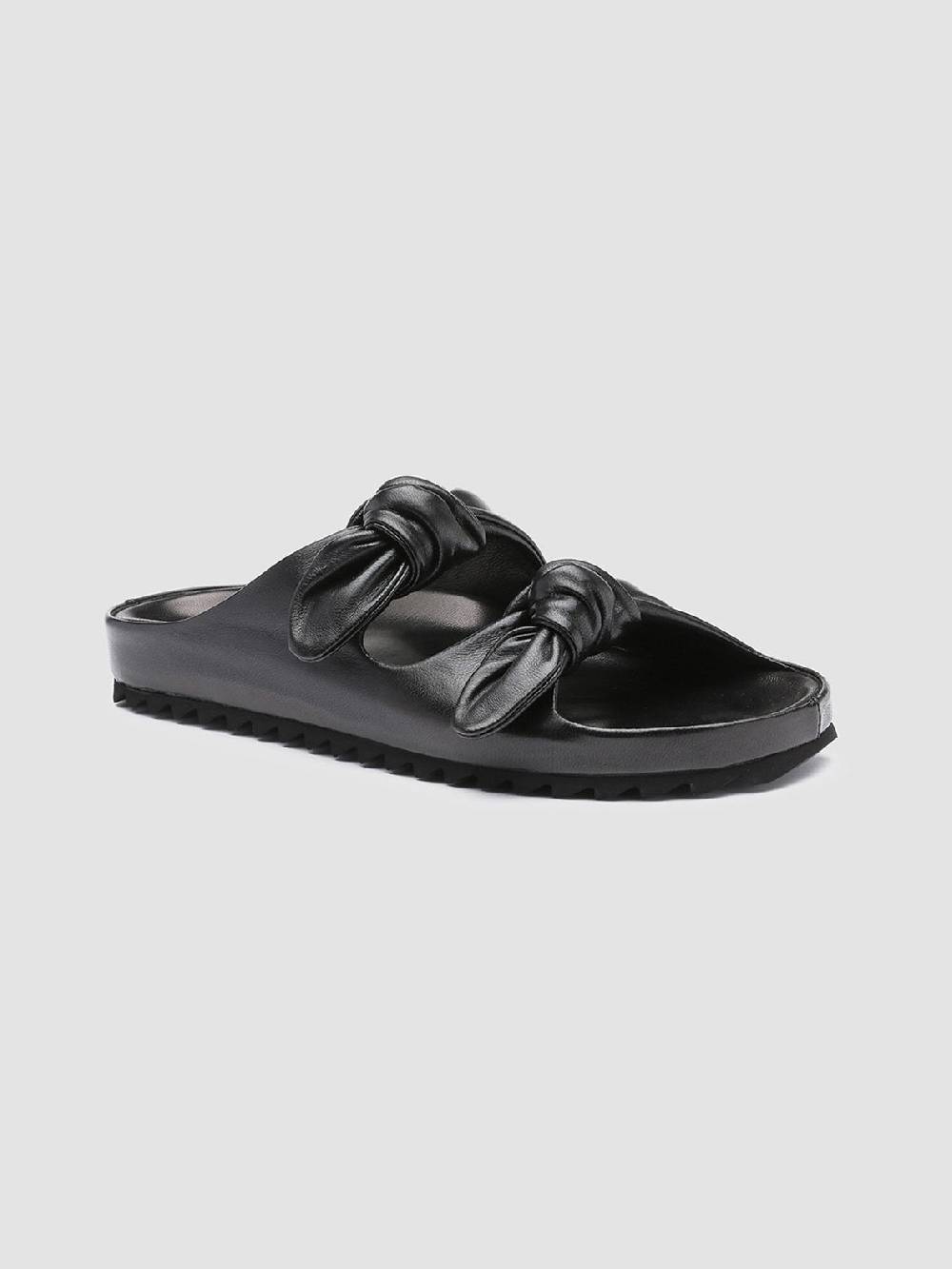 Officine Creative PELAGIE 010 Sandali in Pelle Intrecciata Nera In Linea