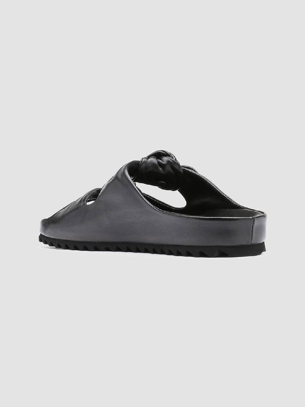 Officine Creative PELAGIE 010 Sandali in Pelle Intrecciata Nera In Linea