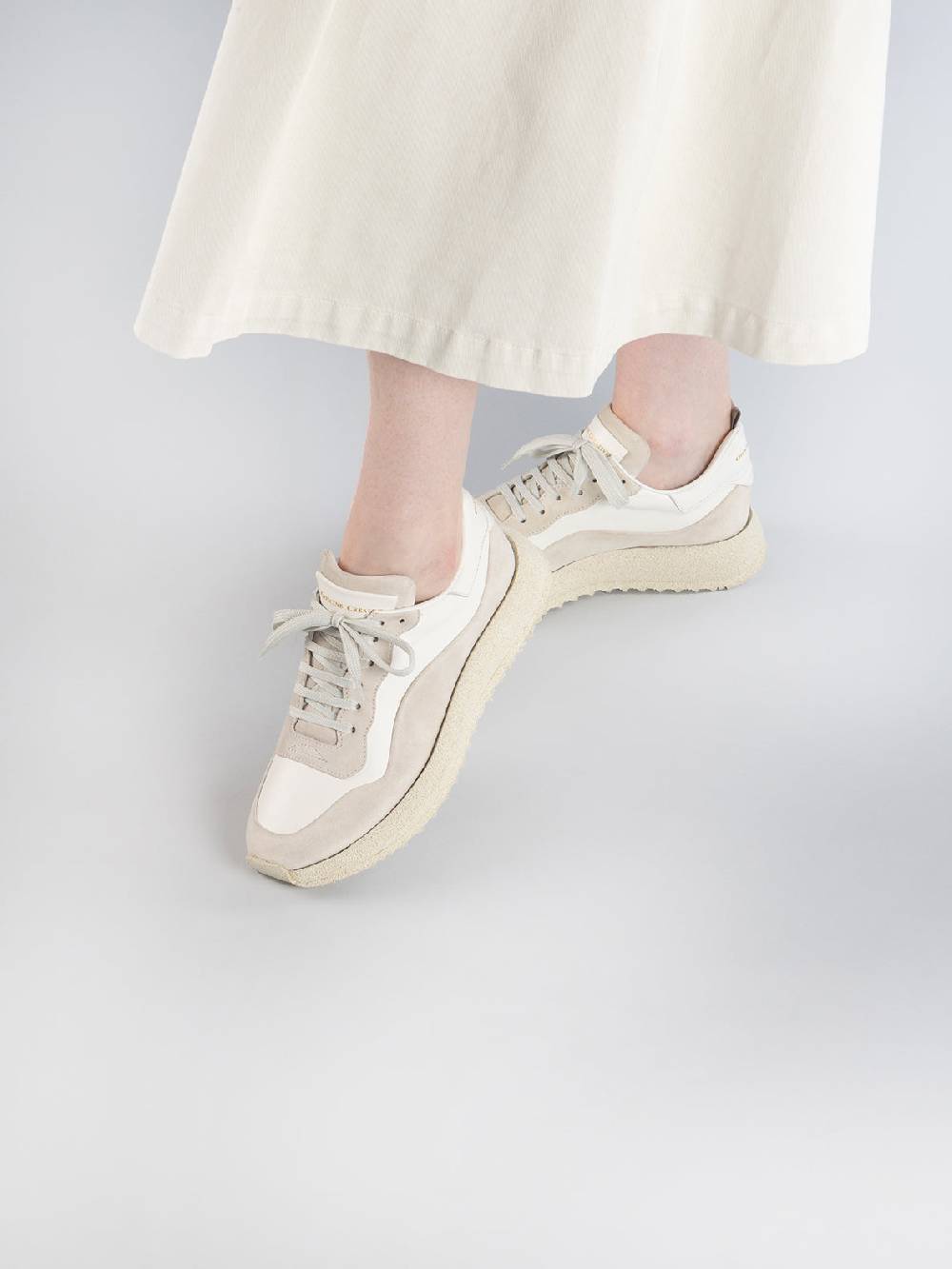 Officine Creative RACE RUBREX 101 Sneakers Basse in Pelle e Camoscio Verde Qualità