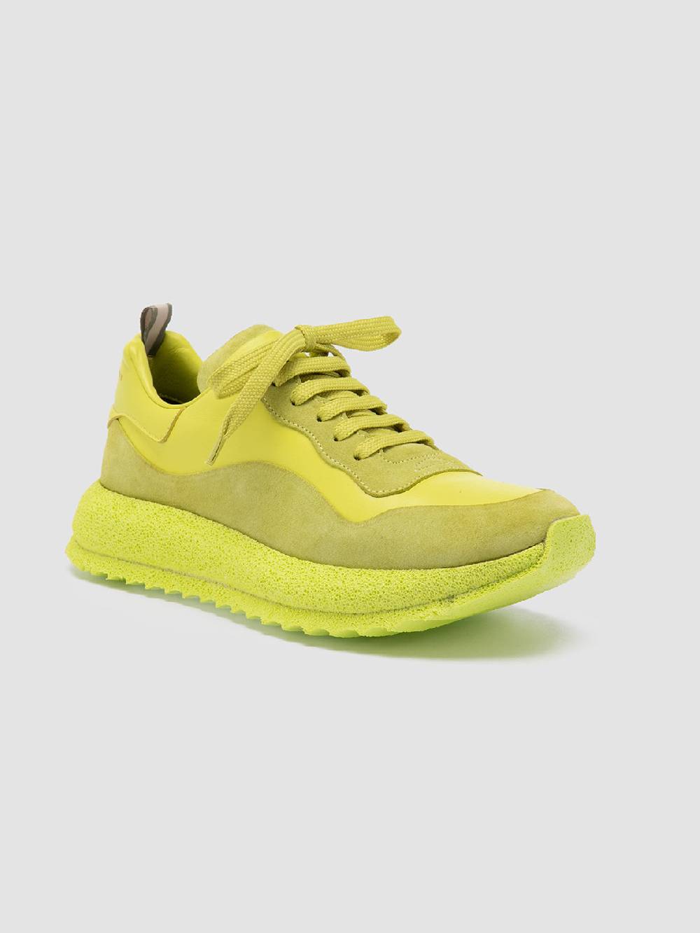 Officine Creative RACE RUBREX 101 Sneakers Basse in Pelle e Camoscio Gialla Spedizione Gratuita