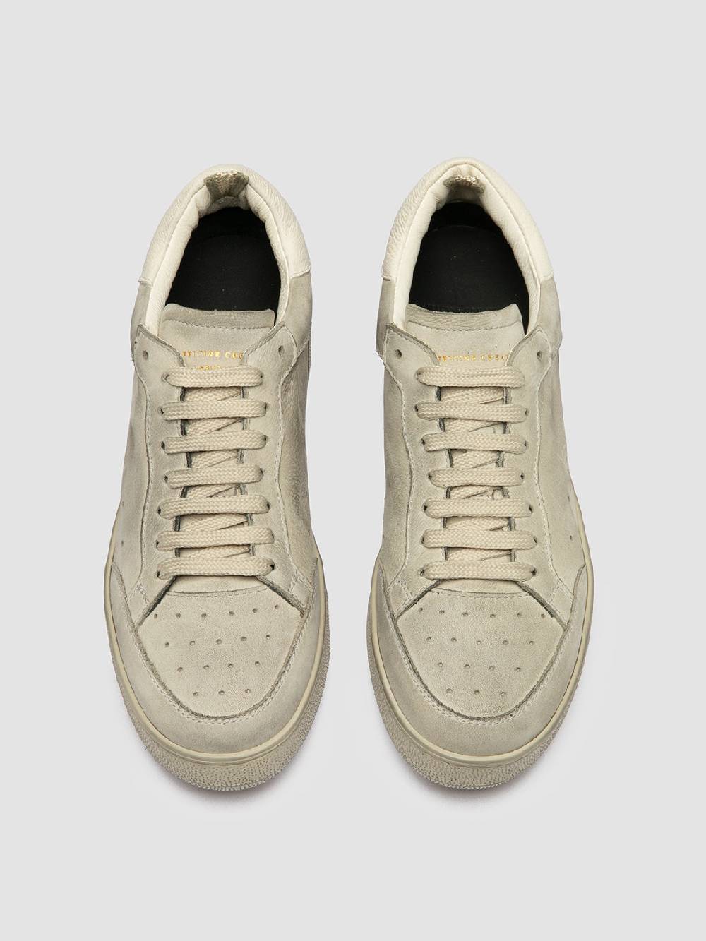 Officine Creative THE ANSWER 107 Sneaker Basse in Nabuk Bianco Sporco Consegna Veloce