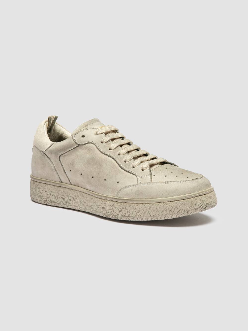 Officine Creative THE ANSWER 107 Sneaker Basse in Nabuk Bianco Sporco Consegna Veloce