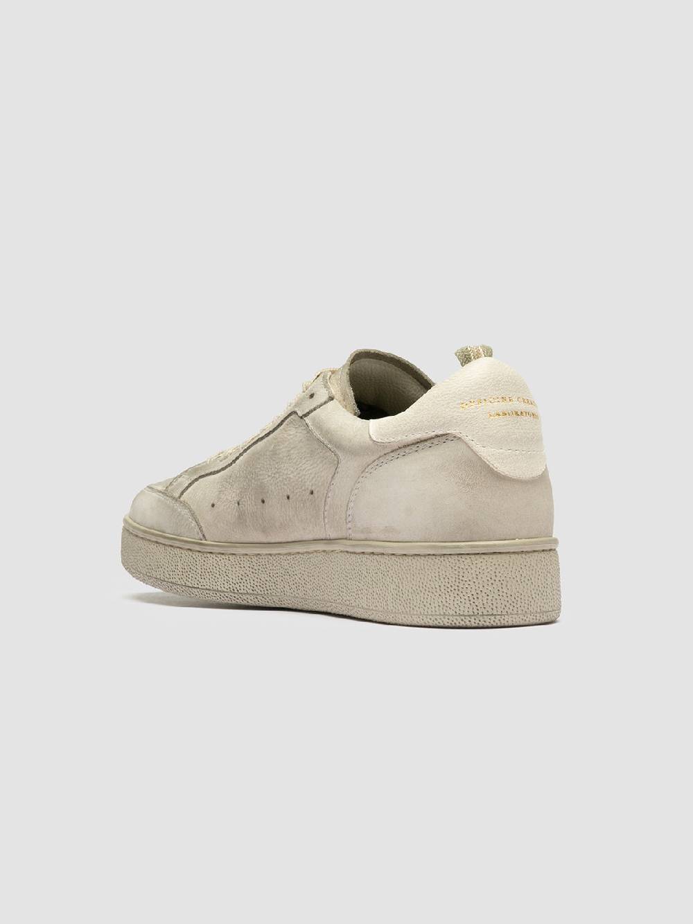 Officine Creative THE ANSWER 107 Sneaker Basse in Nabuk Bianco Sporco Consegna Veloce