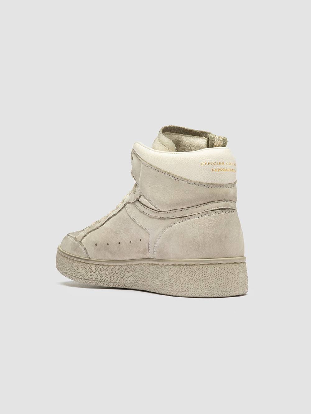 Officine Creative THE ANSWER 108 Sneaker Alte in Nabuk Bianco Sporco Promozione Limitata