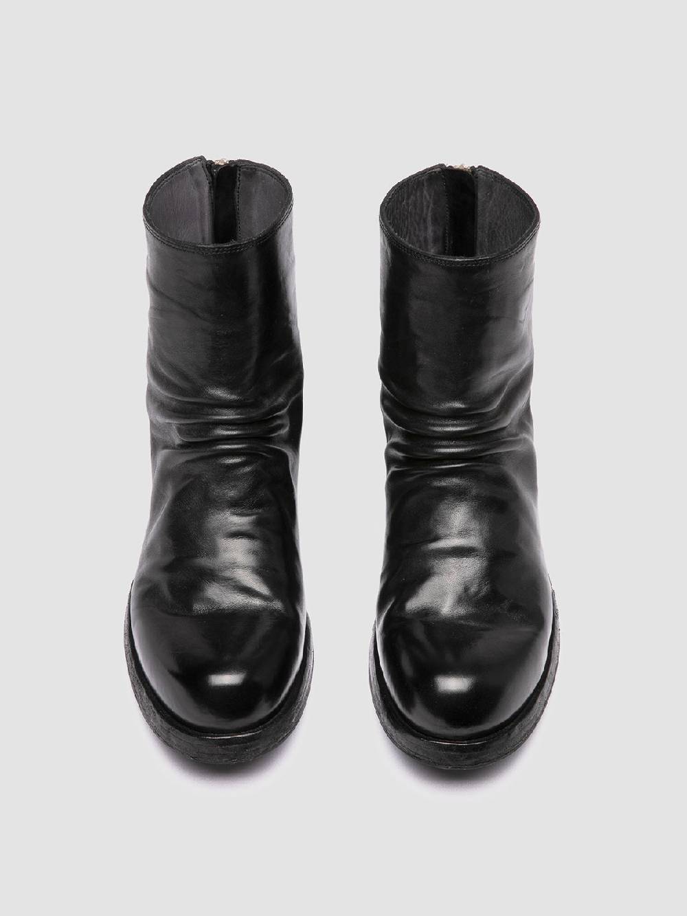 Officine Creative BULLA DD 303 Stivali con Zip in Pelle Nera Affare Del Giorno