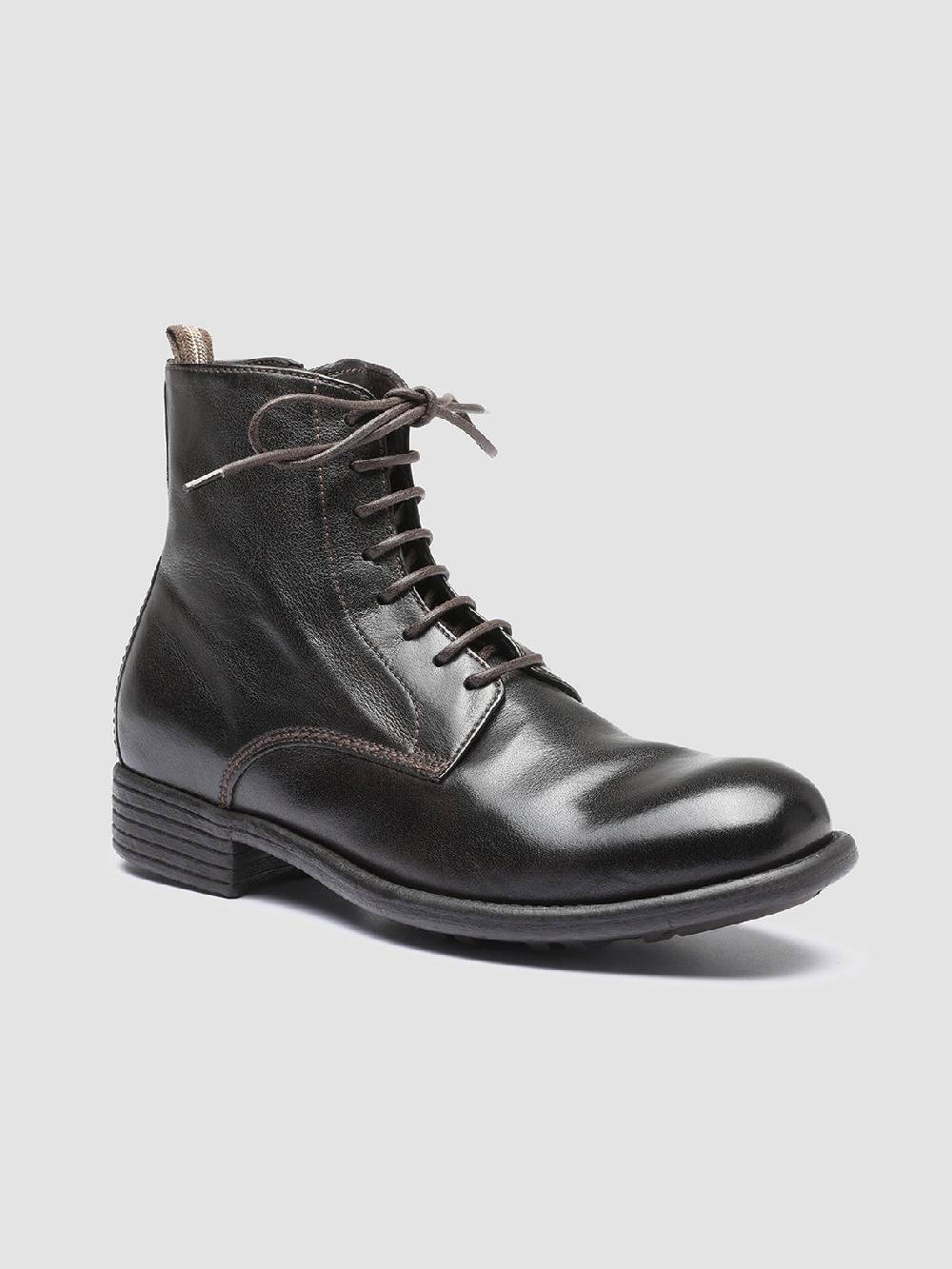 Officine Creative CALIXTE 002 Stivaletti in Pelle Marrone con Zip Sottocosto