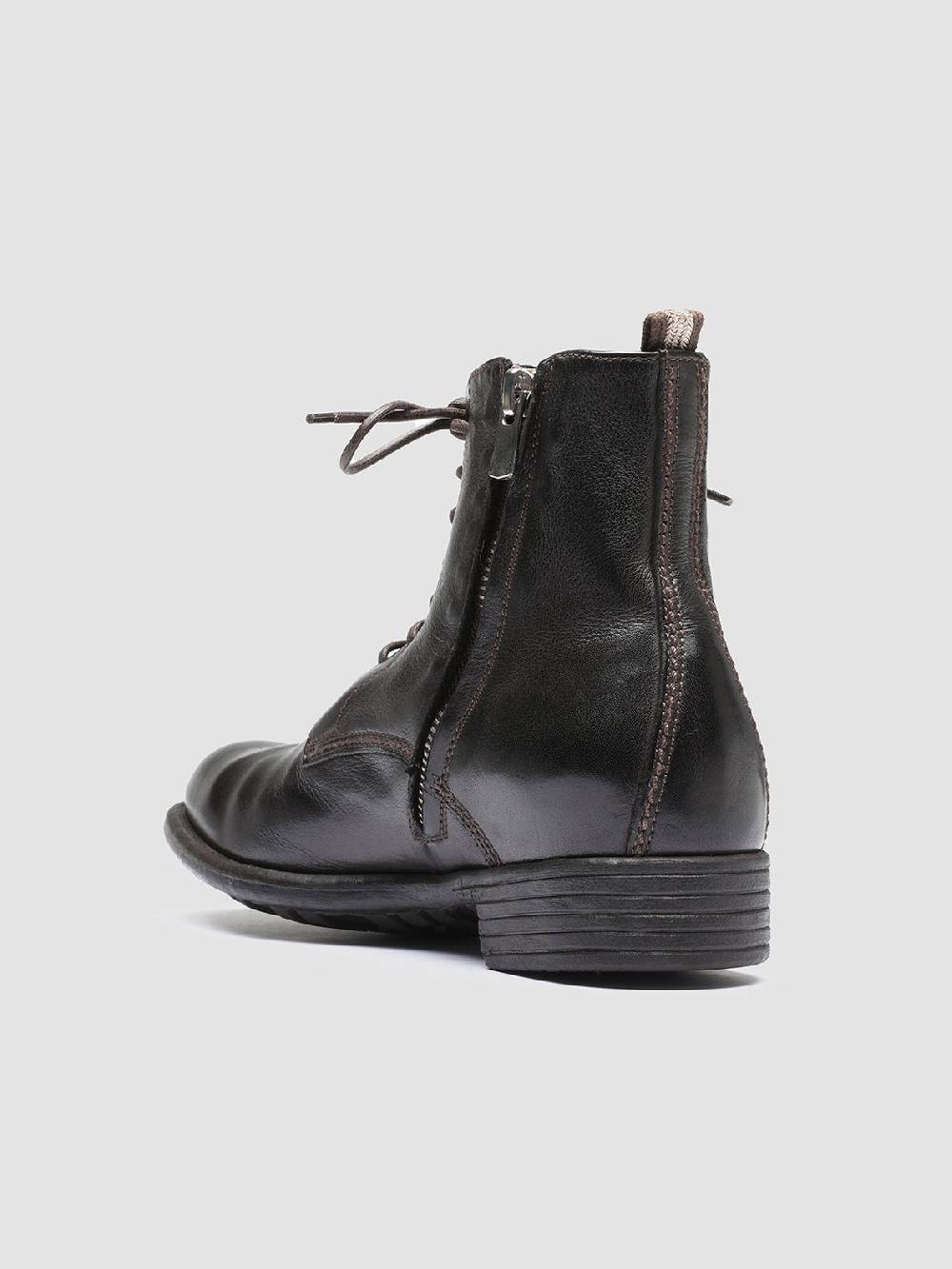 Officine Creative CALIXTE 002 Stivaletti in Pelle Marrone con Zip Sottocosto