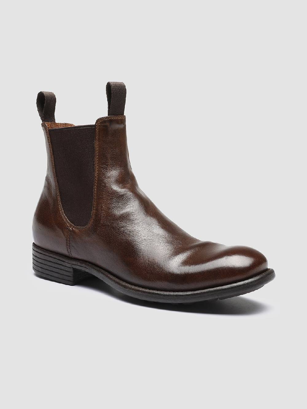 Officine Creative CALIXTE 004 Stivaletti Chelsea in Pelle Marrone Offerta