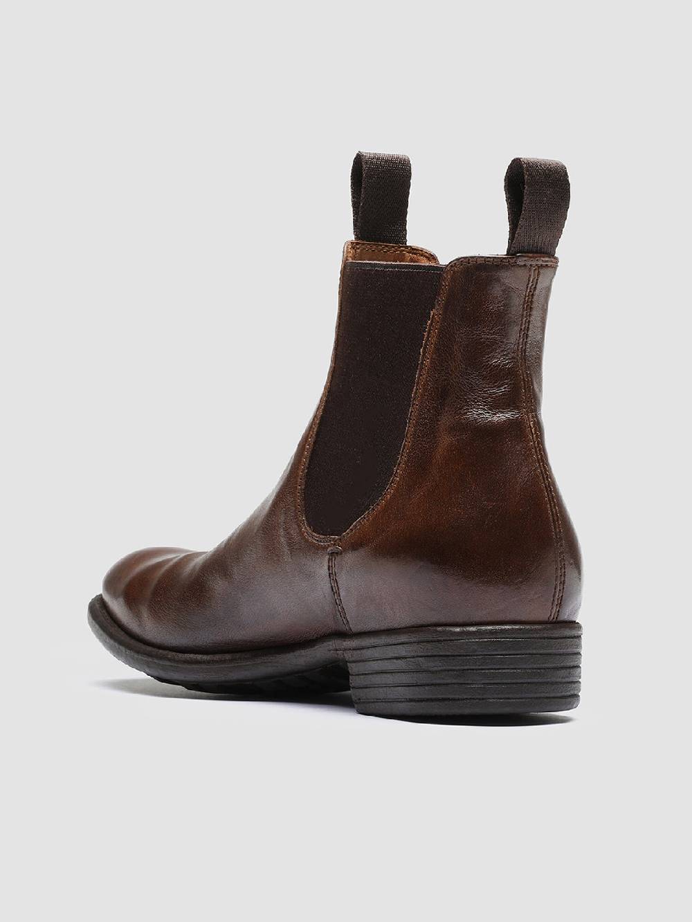 Officine Creative CALIXTE 004 Stivaletti Chelsea in Pelle Marrone Offerta