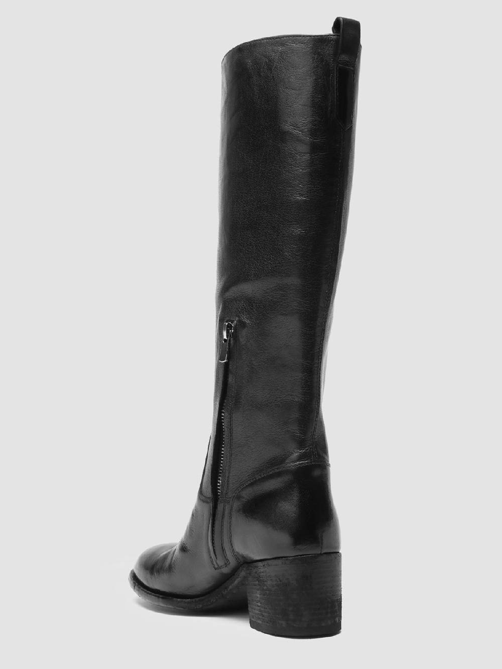 Officine Creative DENNER 116 Stivali Zip in Pelle Nera Economico