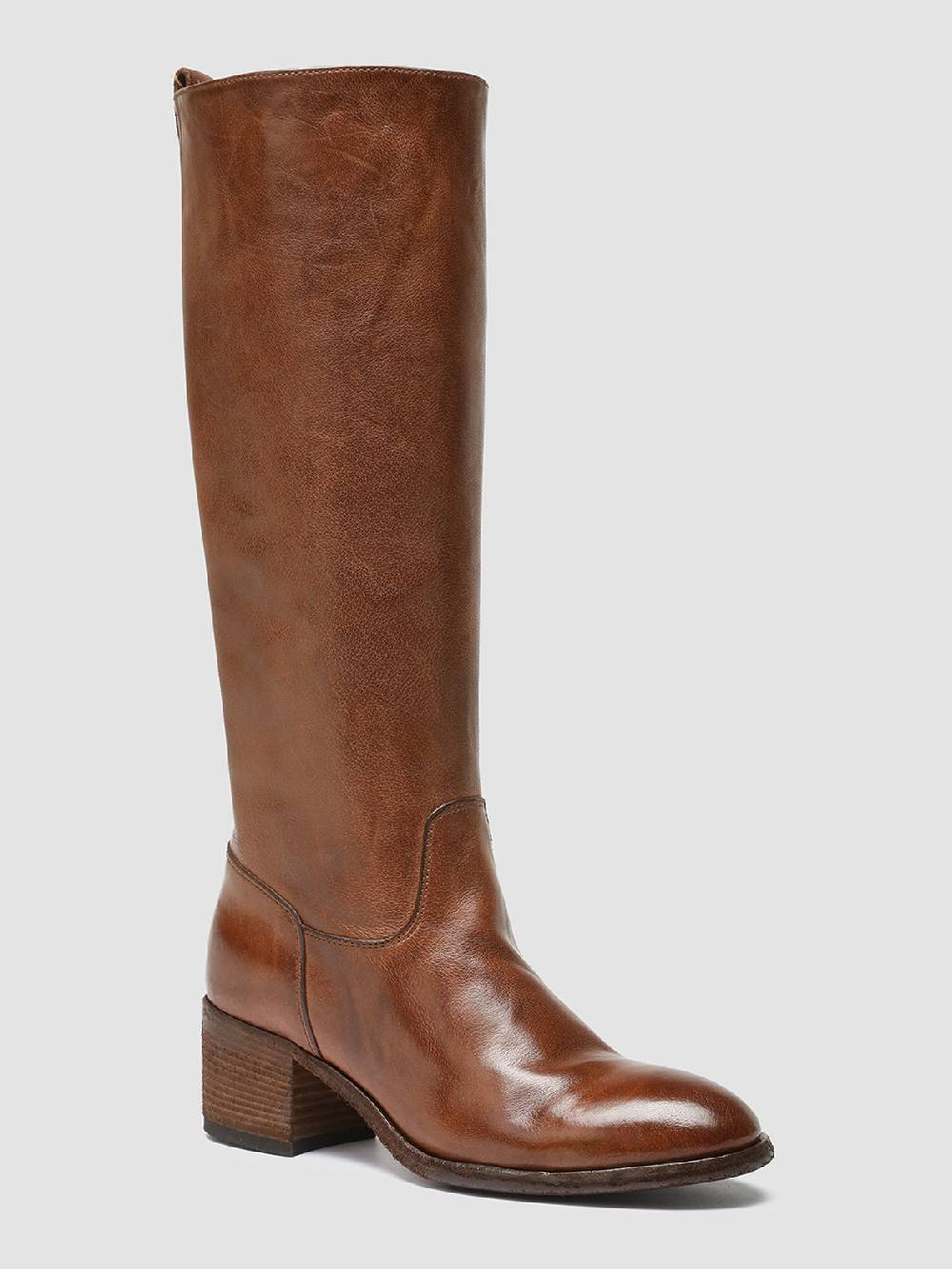 Officine Creative DENNER 116 Stivali Zip in Pelle Marrone Online