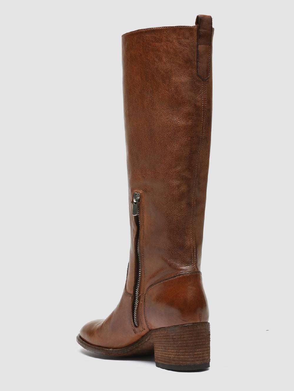 Officine Creative DENNER 116 Stivali Zip in Pelle Marrone Online