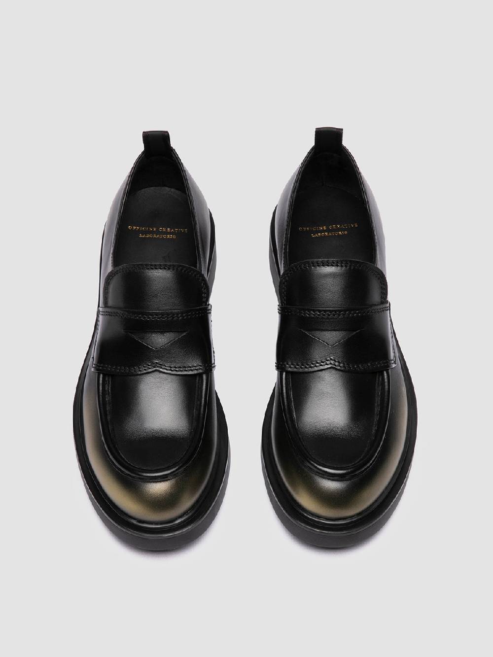 Officine Creative ENGINEER 101 Mocassini Penny in Pelle Metallizzata In Vendita