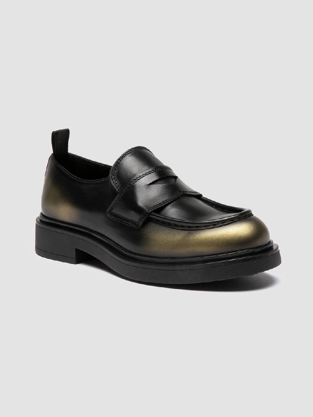 Officine Creative ENGINEER 101 Mocassini Penny in Pelle Metallizzata In Vendita