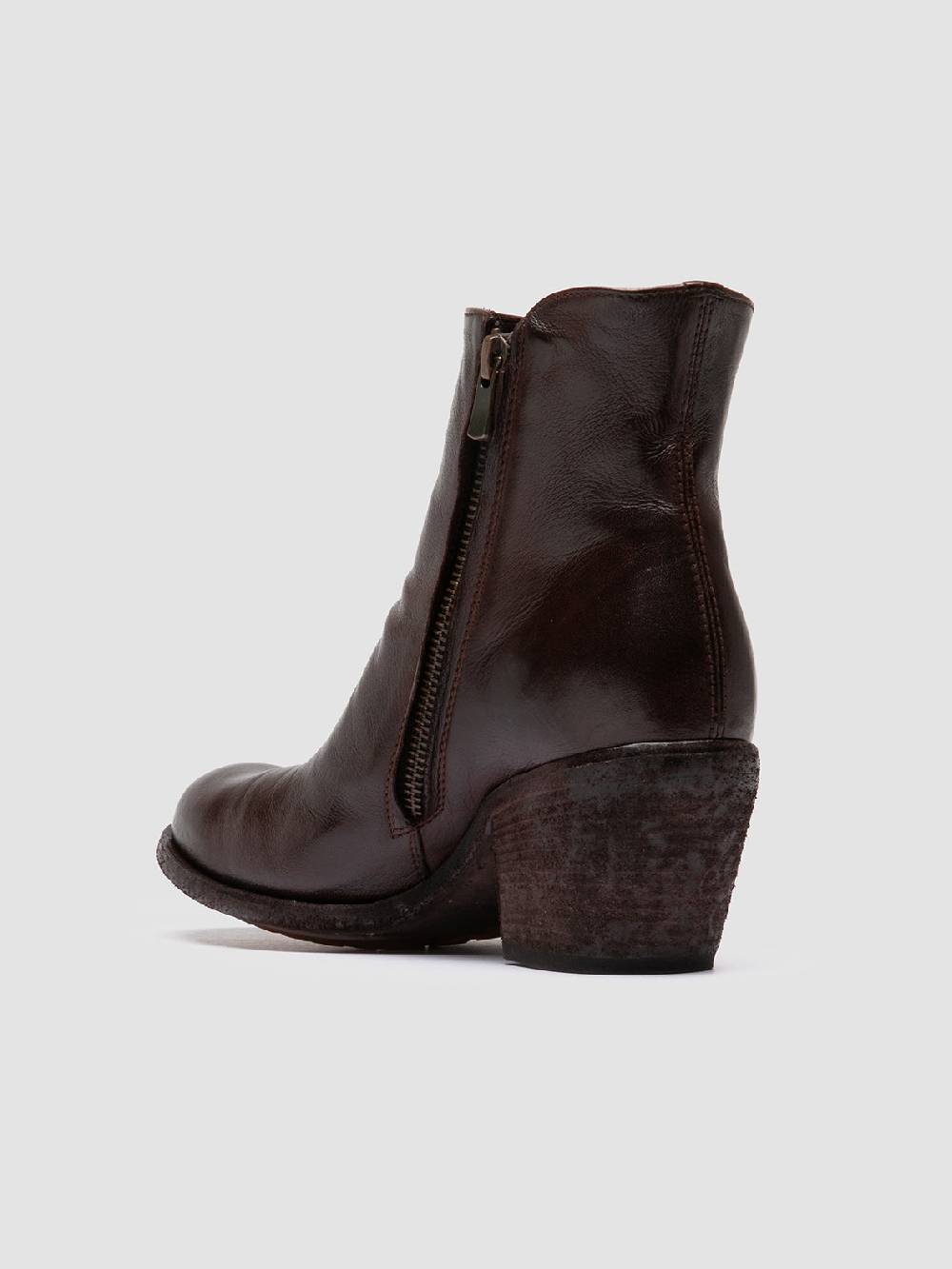 Officine Creative GODEAU 004 Stivali con Zip in Pelle Marrone Vendita Economica