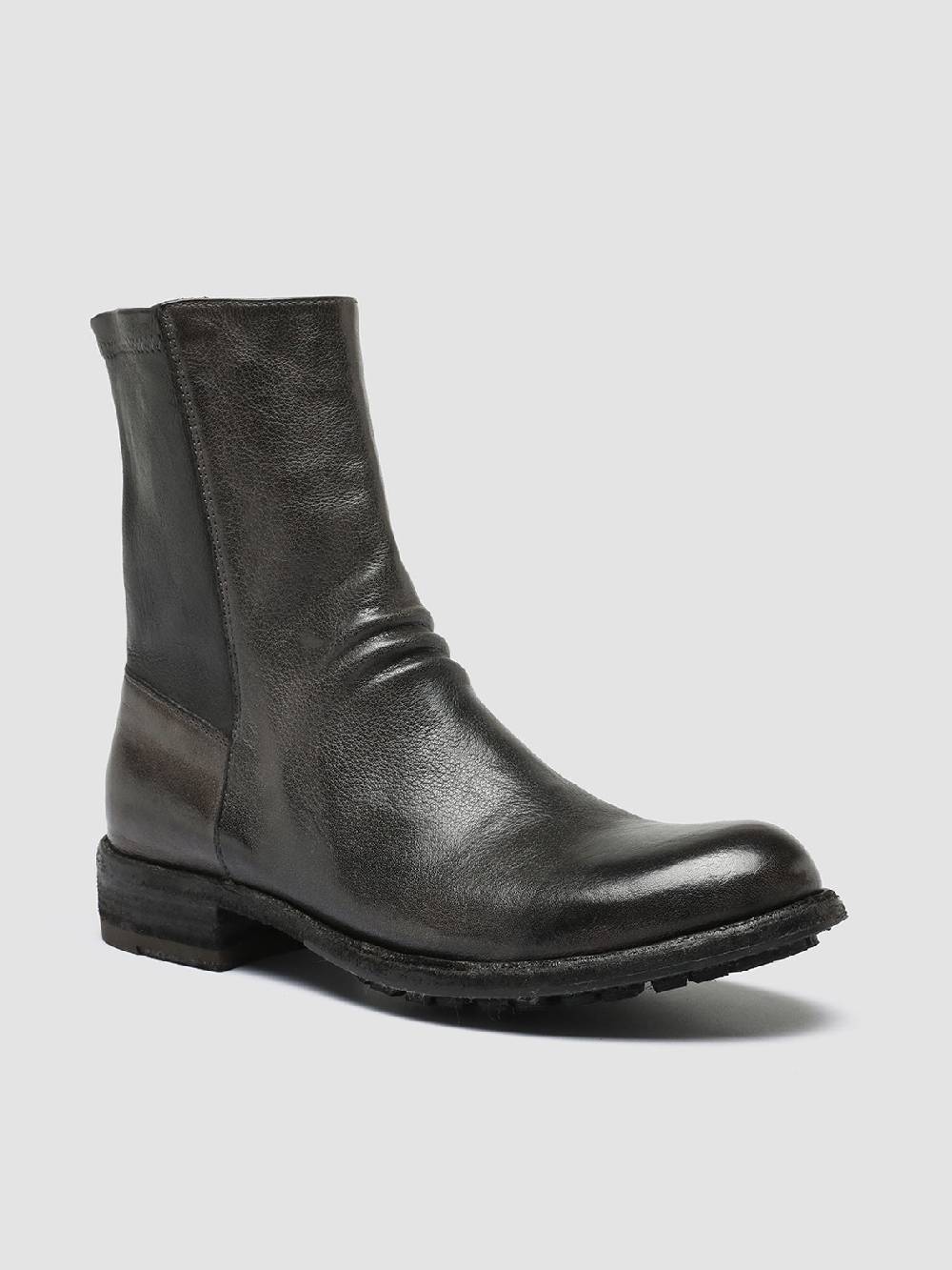 Officine Creative LEGRAND 203 Stivali Zip in Pelle Grigia Negozio