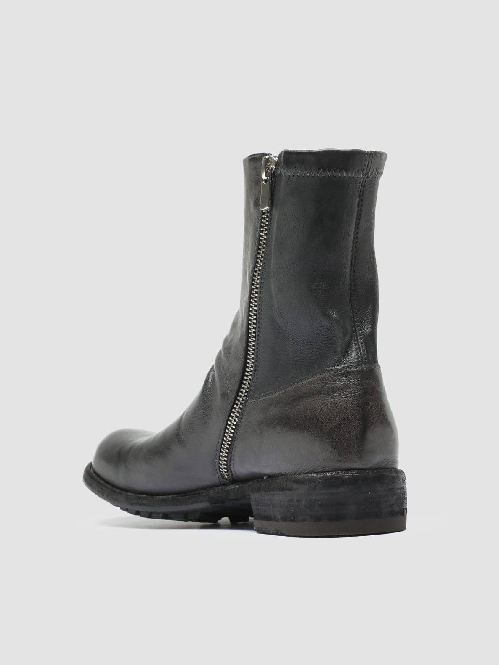 Officine Creative LEGRAND 203 Stivali Zip in Pelle Grigia Negozio