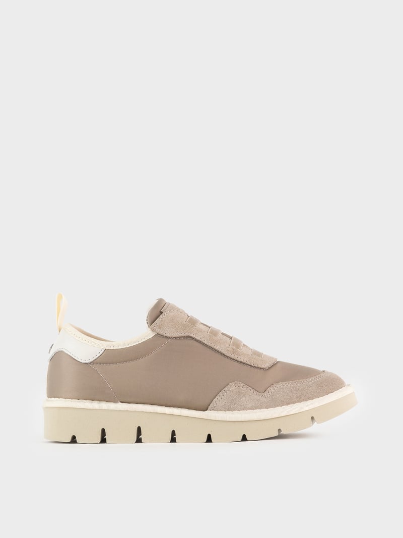 Panchic SLIP ON P05 DONNA IN NYLON E SUEDE TORTORA Consegna Veloce