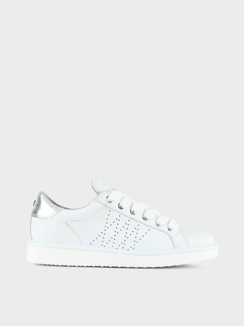 Panchic SCARPA ALLACCIATA P01 DONNA IN PELLE BIANCO-ARGENTO Promozione Limitata