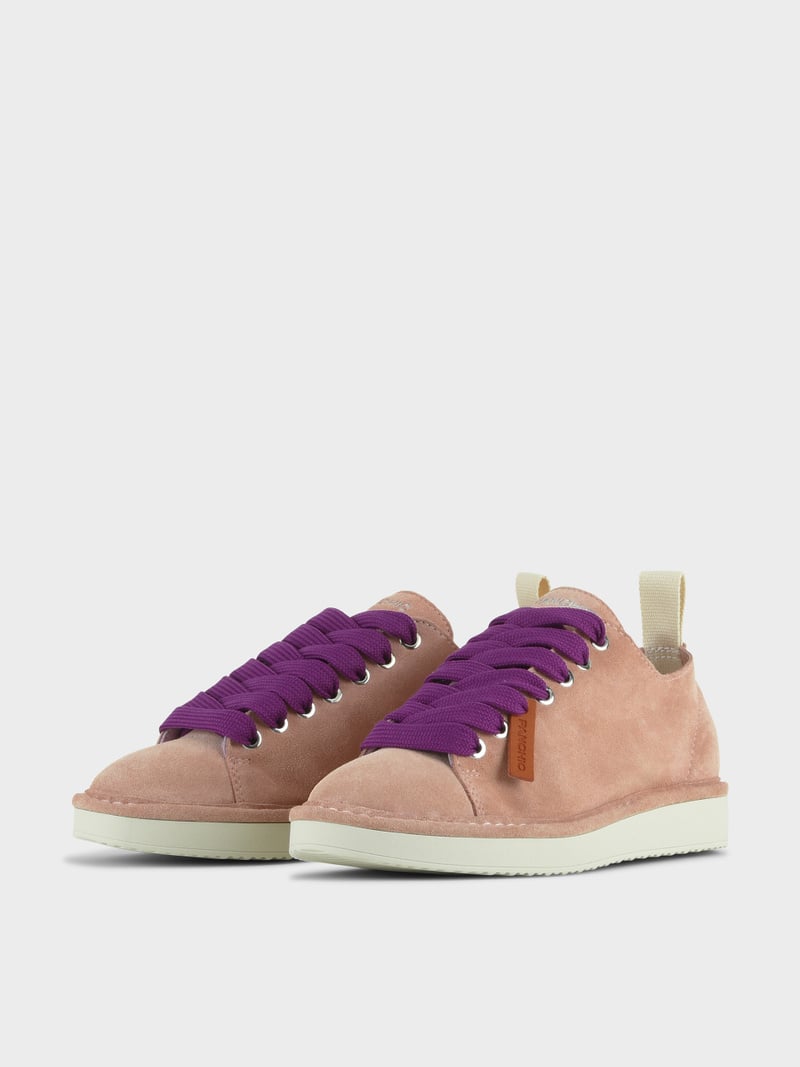 Panchic SCARPA ALLACCIATA P01 DONNA IN SUEDE ROSA CIPRIA-VIOLA PANSE' Fino Al -60%