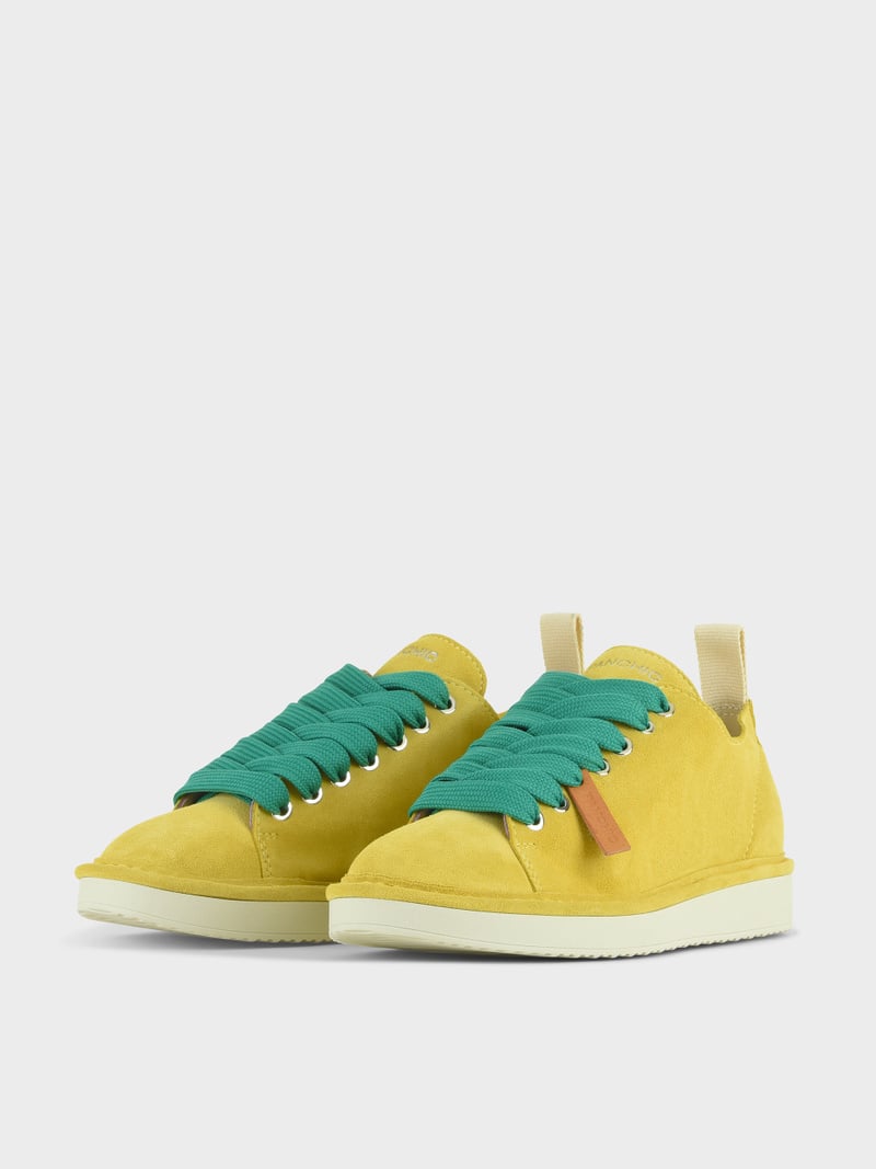 Panchic SCARPA ALLACCIATA P01 DONNA IN SUEDE GIALLO-VERDE SMERALDO Offerta