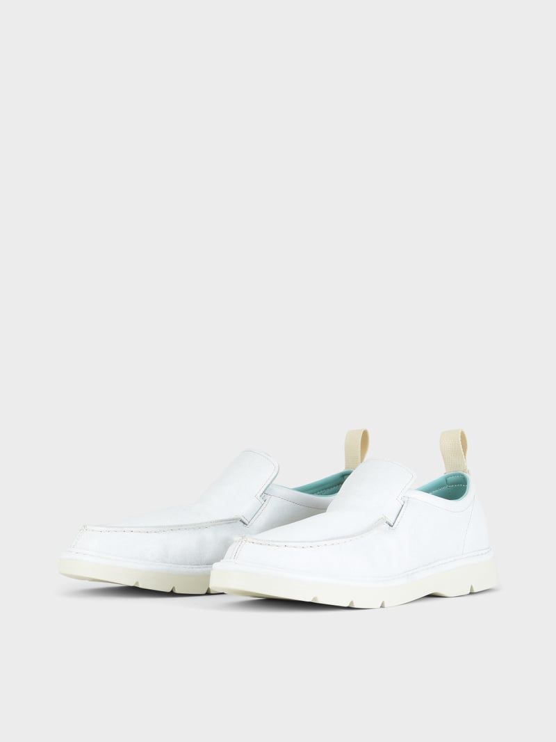 Panchic SLIP ON P19 UOMO IN PELLE CON FINISH AVIATOR BIANCO Vendita Calda