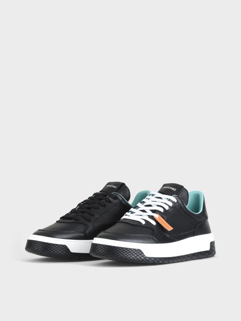 Panchic SNEAKER LOW P02 UOMO IN PELLE NERO Nuovo