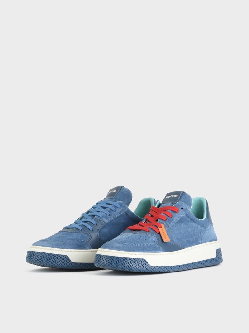 Panchic SNEAKER LOW P02 UOMO IN SUEDE E PELLE BLUE Qualità