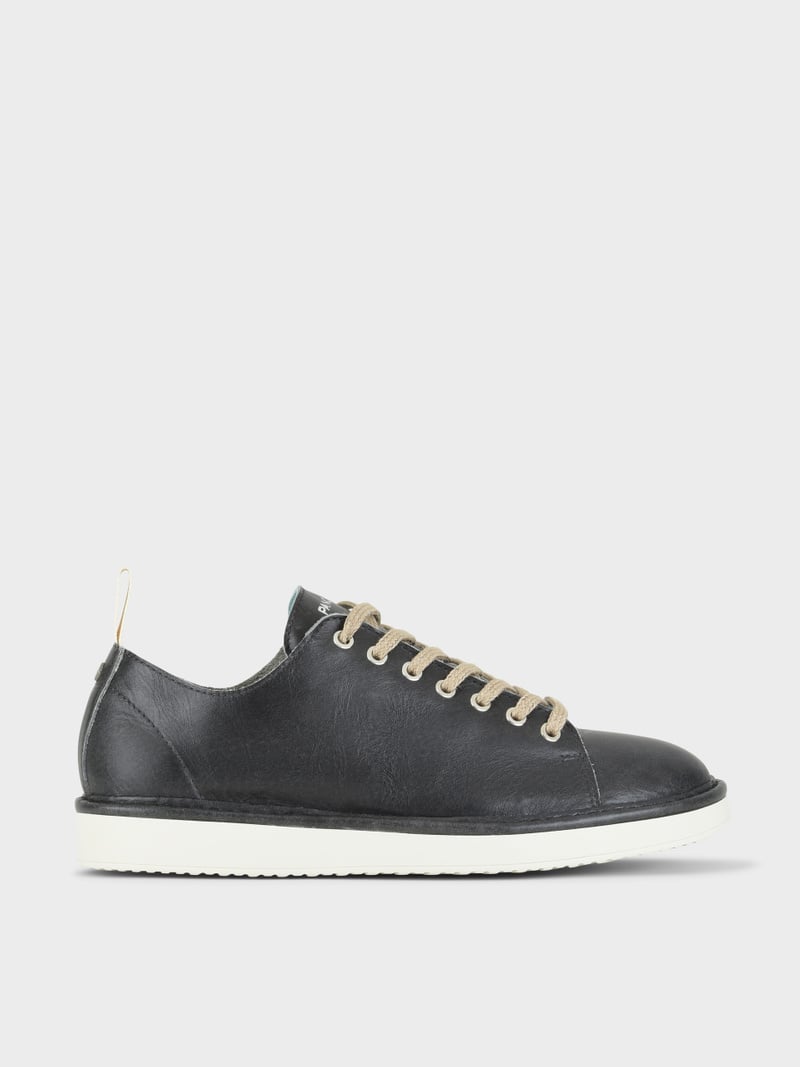 Panchic SCARPA ALLACCIATA P01 UOMO IN PELLE CON FINISH AVIATOR NERO Vendita