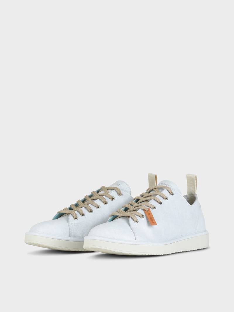 Panchic SCARPA ALLACCIATA P01 UOMO IN PELLE CON FINISH AVIATOR BIANCO Spedizione Gratuita