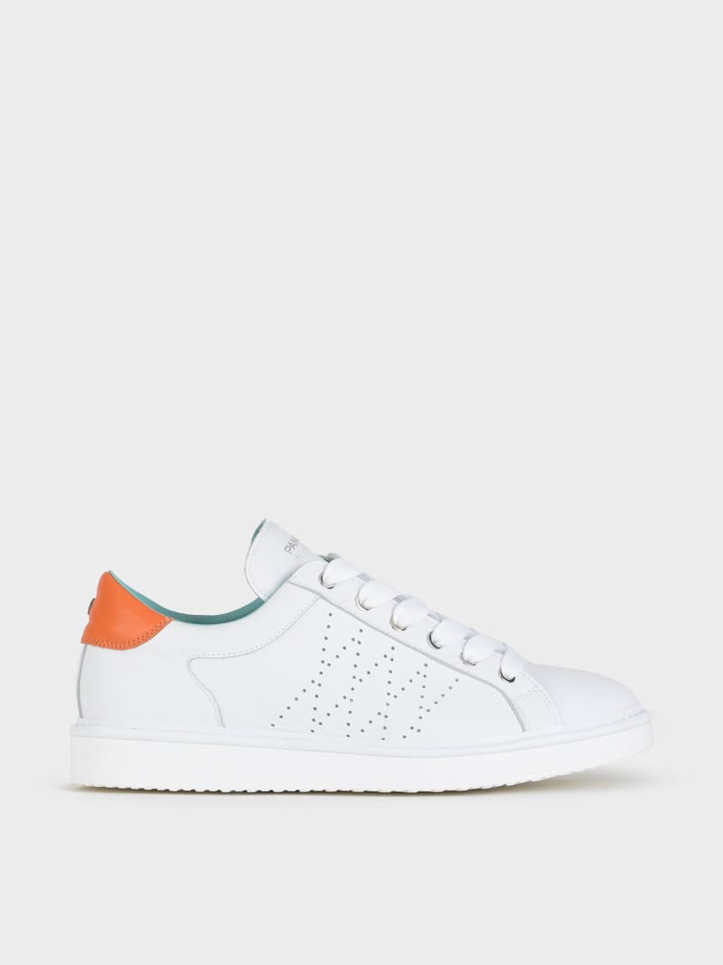 Panchic SCARPA ALLACCIATA P01 UOMO IN PELLE BIANCO-ARANCIO Qualità Garantita