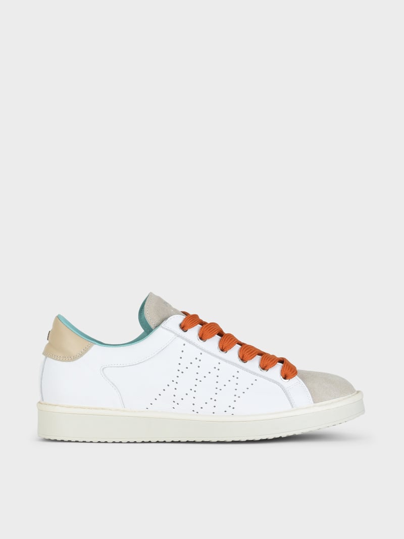 Panchic SCARPA ALLACCIATA P01 UOMO IN PELLE E SUEDE BIANCO-NEBBIA-ARANCIO BRUCIATO Acquista Ora