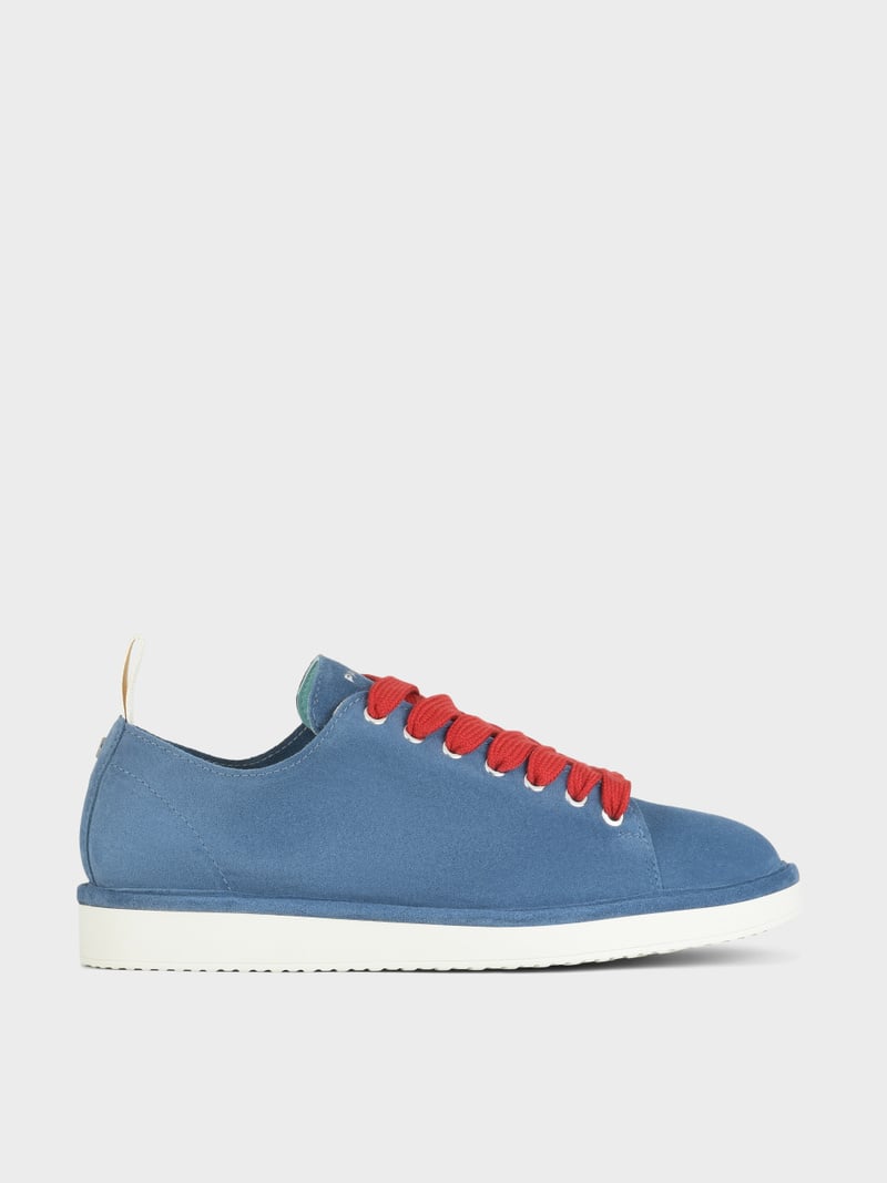 Panchic SCARPA ALLACCIATA P01 UOMO IN SUEDE BLUE-ROSSO Promozione Limitata