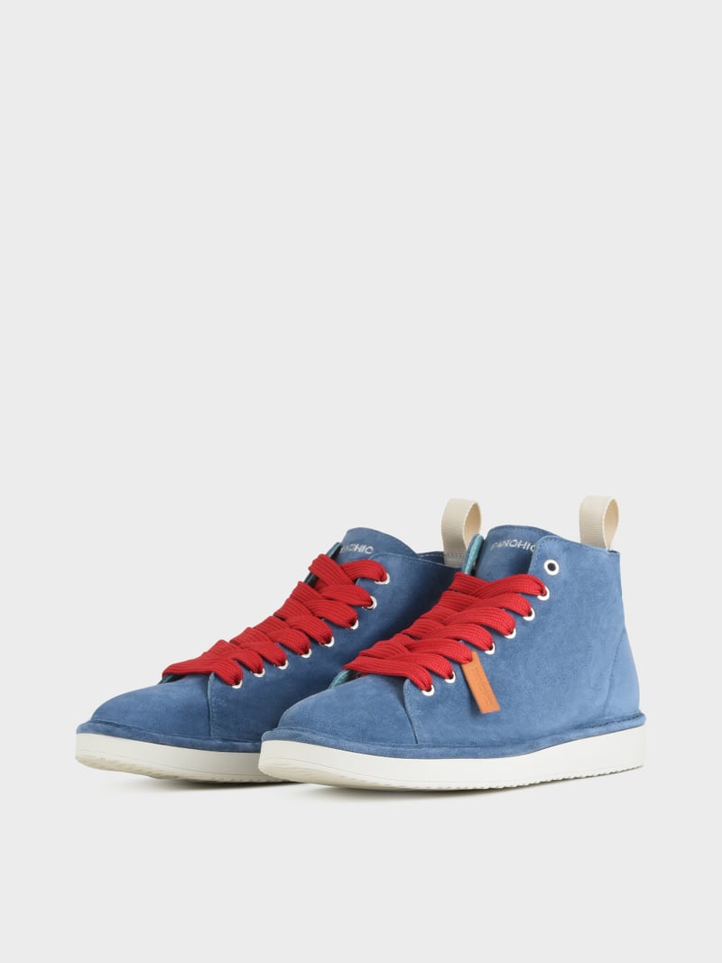 Panchic POLACCHINO P01 UOMO IN SUEDE BLUE-ROSSO Fino Al -60%