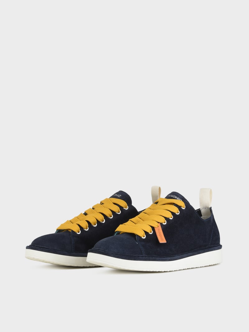 Panchic SCARPA ALLACCIATA P01 UOMO IN SUEDE NOTTE-GIALLO Affare Del Giorno