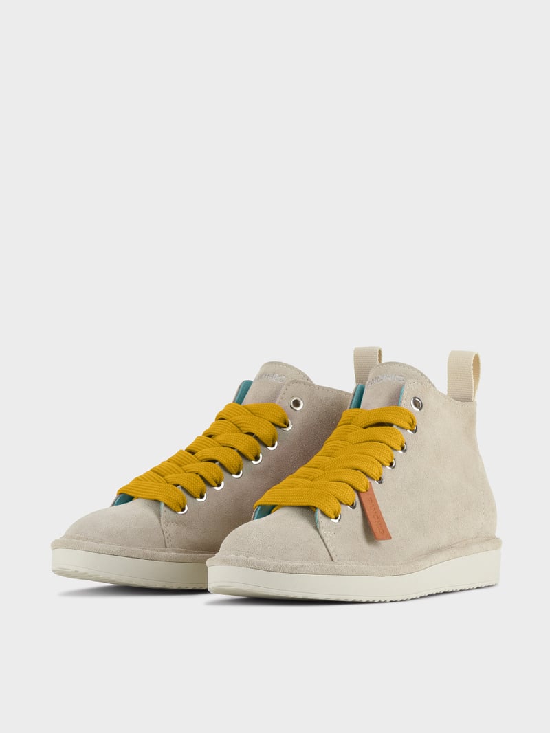 Panchic POLACCHINO P01 UOMO IN SUEDE NEBBIA-GIALLO Presa