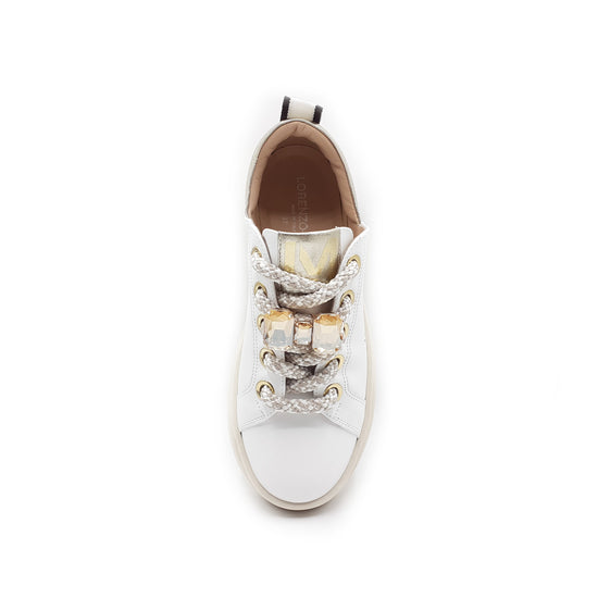 Lorenzo Mari Sneaker Clio Bianco/Platino Qualità
