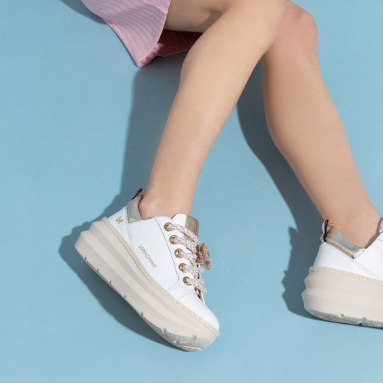Lorenzo Mari Sneaker Clio Bianco/Platino Qualità