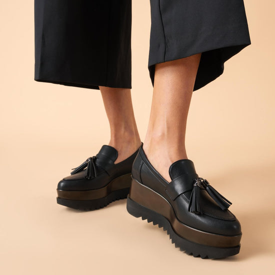 Lorenzo Mari Mocassino Clea 5 Nero con nappine Sconto