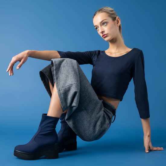 Lorenzo Mari Stivaletto Polly lycra Blu Hotsell