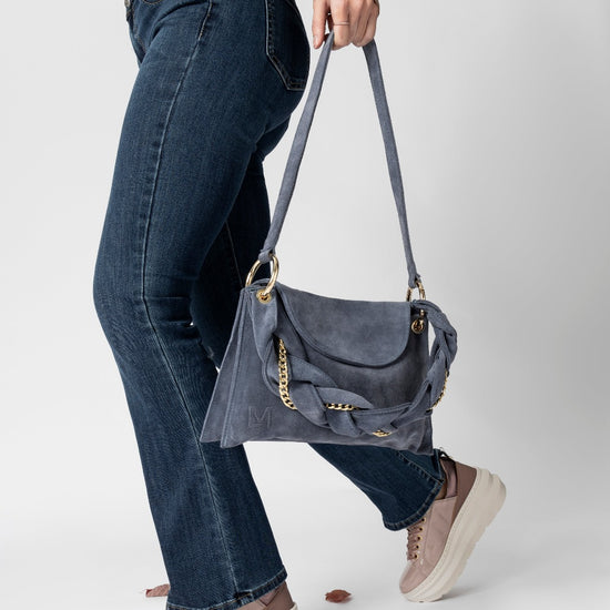 Lorenzo Mari Borsa Little Darcy Camoscio denim Negozio